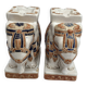 Pair of ceramic elephant ashtrays dimensions: height -14cm- width -13.5cm-