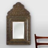 French copper Art Deco wall cabinet with beveled mirror, 1930s