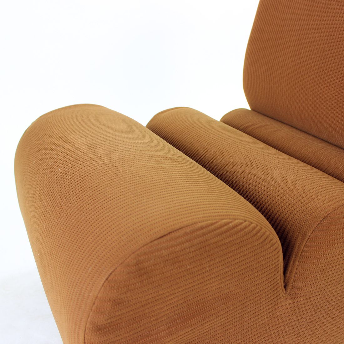 Armchair in brown fabric, czechoslovakia 1970s