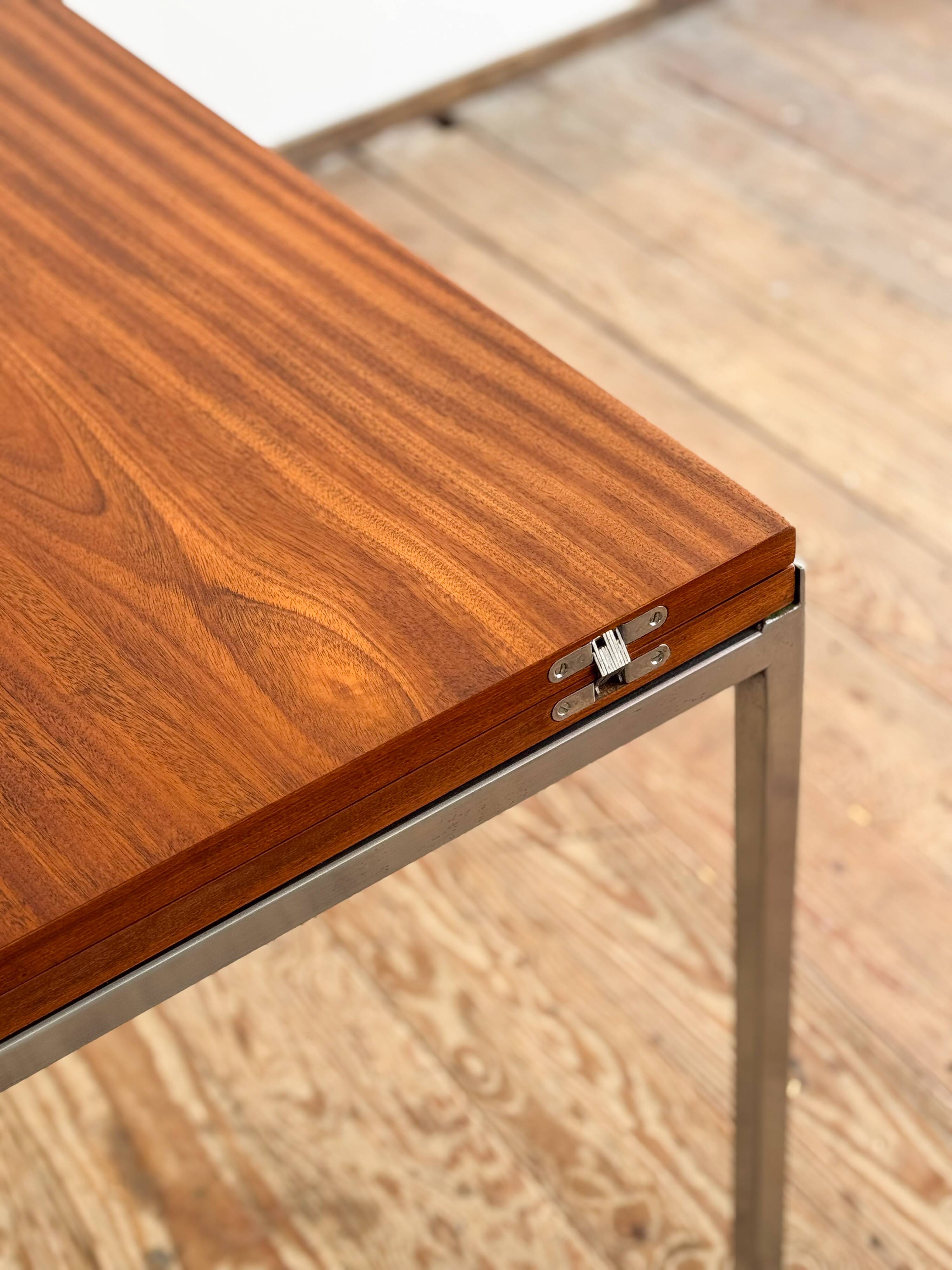 Table extensible par Wilhelm Renz en teck et chrome, Mid Century design