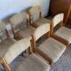 Set of 6 vintage Scandinavian chairs in wood and wool fabric an60