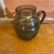 Pichet Ancien ART DÉCO Verre moulé fumé Cuisine Vintage #C604