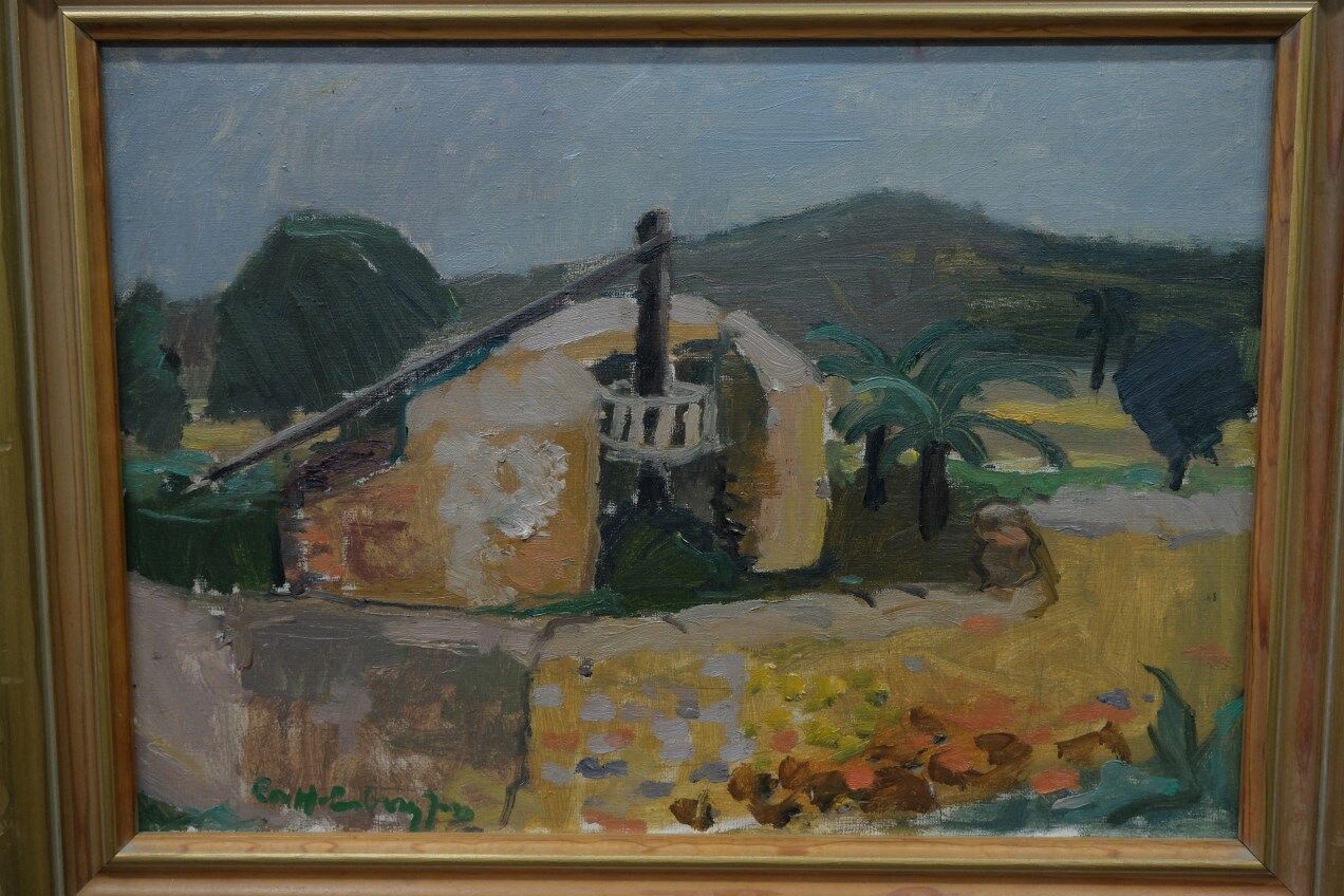 eva holmberg-jacobsson, swedish modern painting, 1960s, oil on canvas