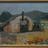 eva holmberg-jacobsson, swedish modern painting, 1960s, oil on canvas