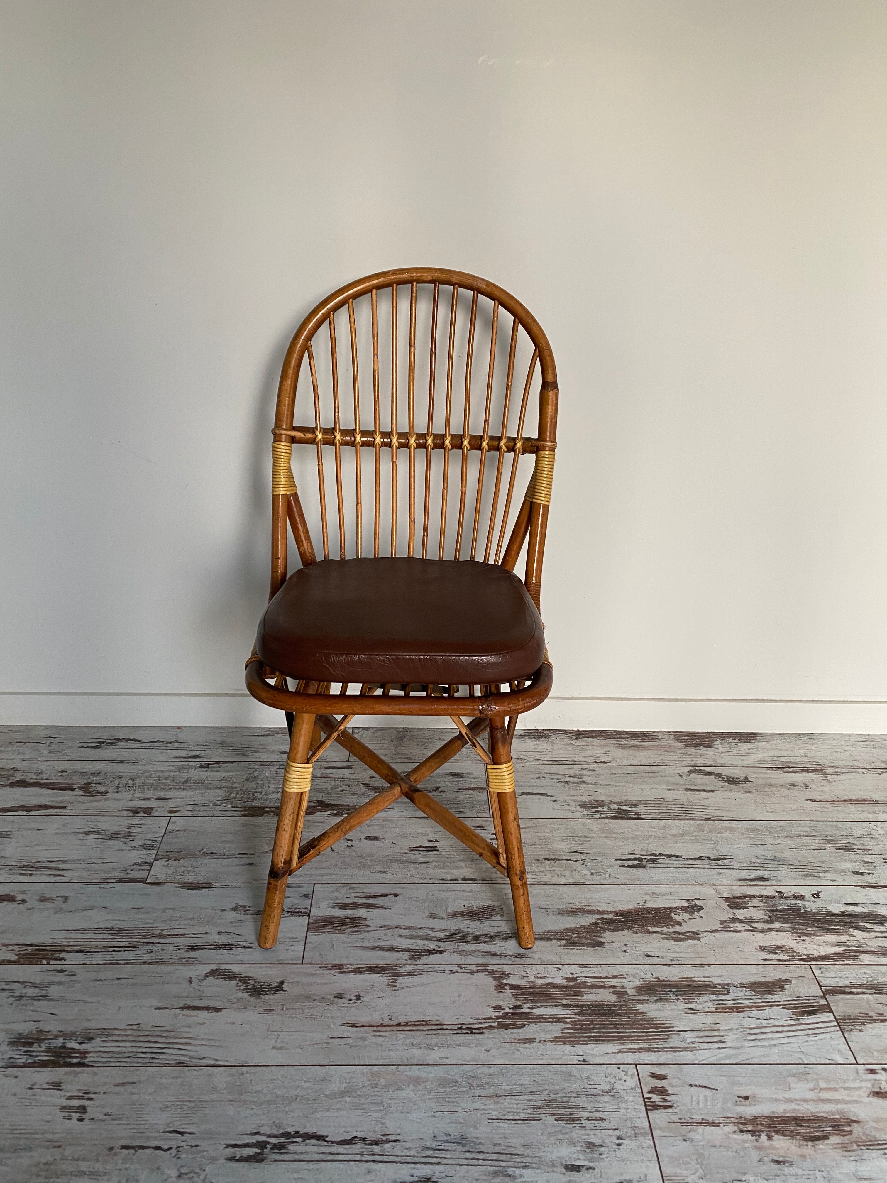 Bamboo and rattan chairs circa 60/70 from maison drucker
