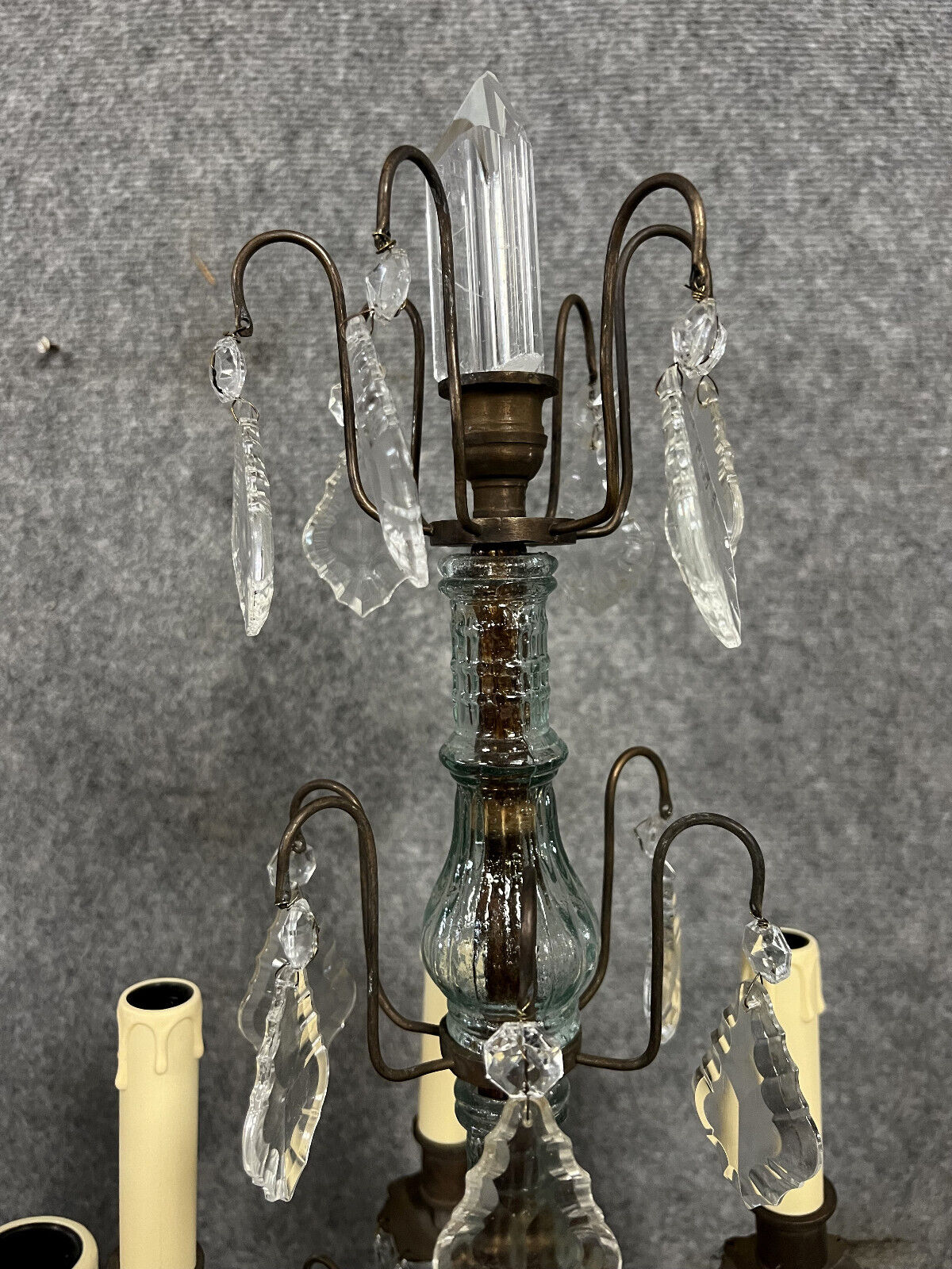 Pair of girandoles in bronze and patinated brass louis xv style circa 1930