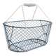 Large vintage blue wire basket