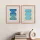 Duo of 40x30cm Twist and Asti paintings by Eawy
