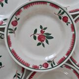 Set of 6 flat plates Gien model Saverne