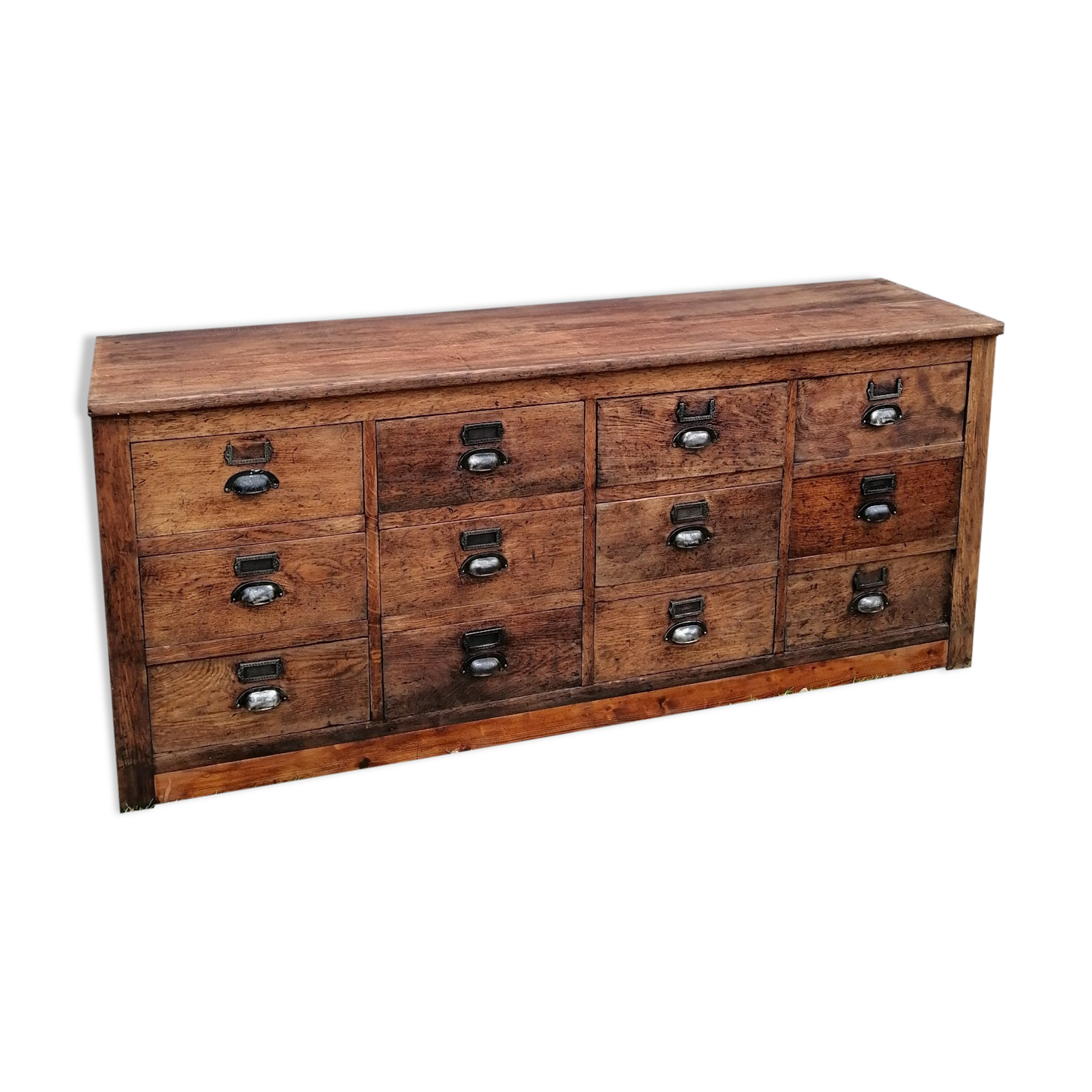 Meuble de métier en bois avec tiroirs