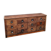 Meuble de métier en bois avec tiroirs