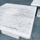 Italian Travertine Square Side End Table, 1970s, Set of 2