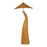Lampadaire sculptural en rotin « Champignon »