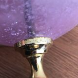 Vintage ceramic lamp brass and pink glass ball