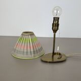 Lampe de table de 32 cm en laiton et tissu de style Kalmar, Autriche, années 1960
