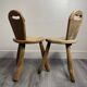 Pair of solid wood farmhouse stools
