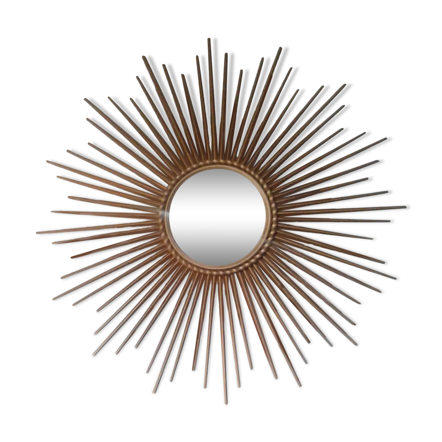 Large brass sun mirror diameter 71 cm