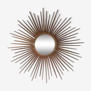 Large brass sun mirror diameter 71 cm