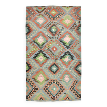Light Blue & Green Tribal Kilim Rug, 181x315Cm