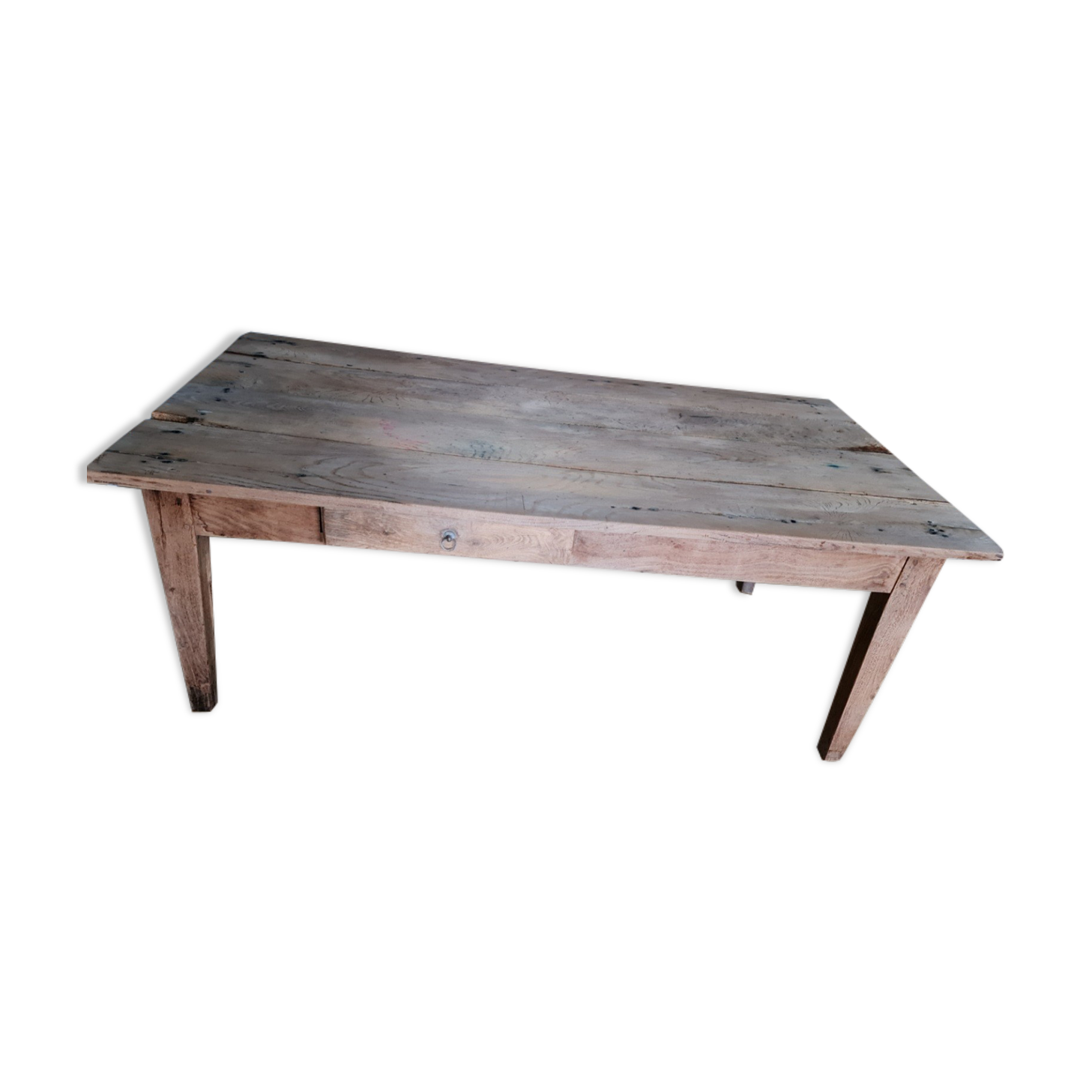 Coffee table in raw oak fully vitrified a side drawer and a flat rest