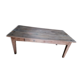 Coffee table in raw oak fully vitrified a side drawer and a flat rest