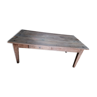 Coffee table in raw oak fully vitrified a side drawer and a flat rest