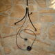 Black metal lamp and brass dore reglable tripod