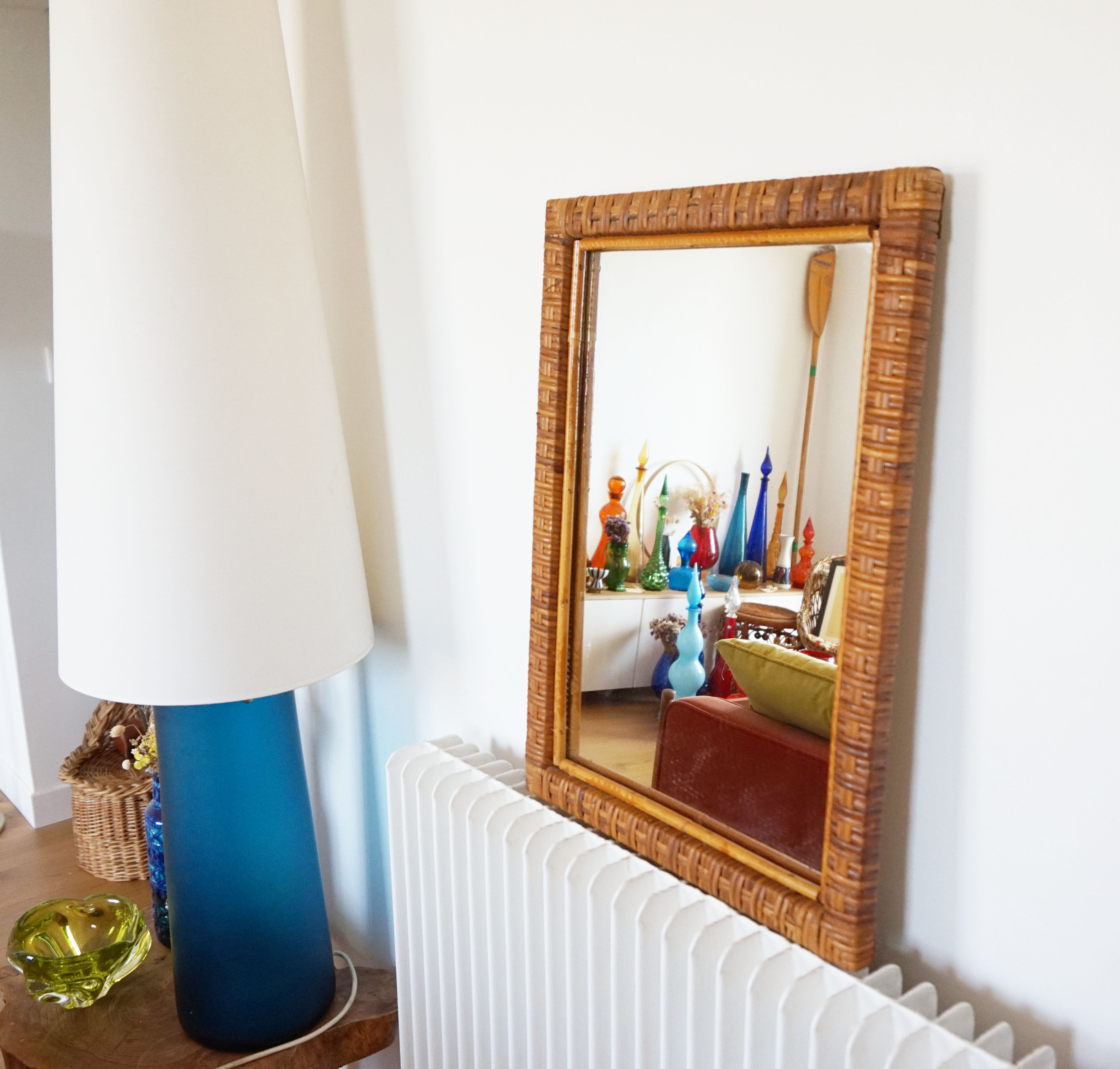 Vintage rattan mirror