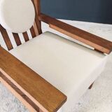 Brutalist Square Oak Lounge Chair, Belgium, 1950s