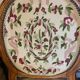 Louis XVI style medallion armchair with floral needlepoint tapestry