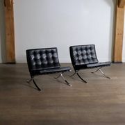 Pair of Barcelona chairs by Ludwig Mies van der Rohe for Knoll, 1960s.
