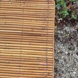 Vintage rattan magazine rack table