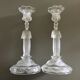 Pair of glass figure candle holders