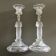 Pair of glass figure candle holders