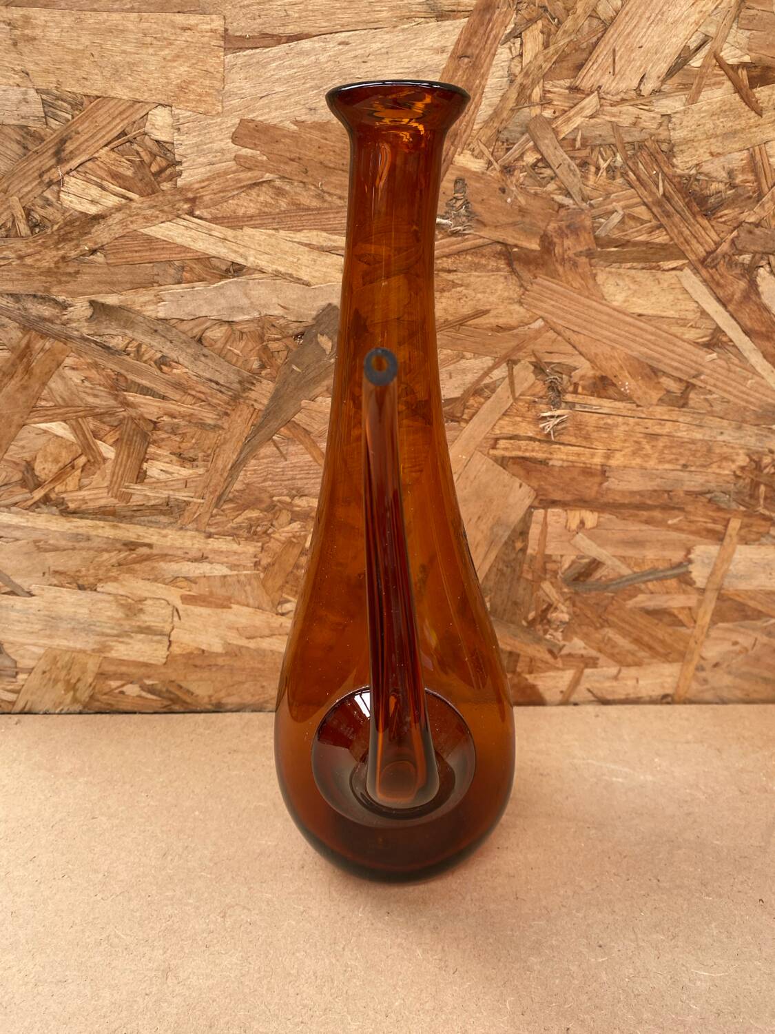 Old gat carafe service + 5 glasses molded orange glass 1970 vintage