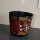 Cache-pot laqué à motifs asiatiques vintage