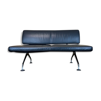 1990s Area Lounge Sofa Leather Sofa by Antonio Citterio for Vitra Chrom Design