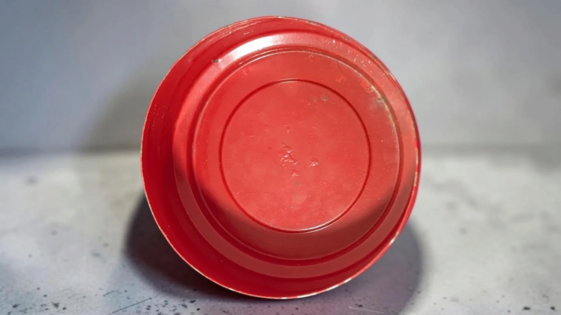 Vintage Red Metal Ashtray Space Age - Caimi Brevetti Italy 1970