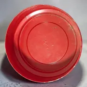 Vintage Red Metal Ashtray Space Age - Caimi Brevetti Italy 1970
