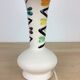 Ceramic lamp 60s and lampshade white wool