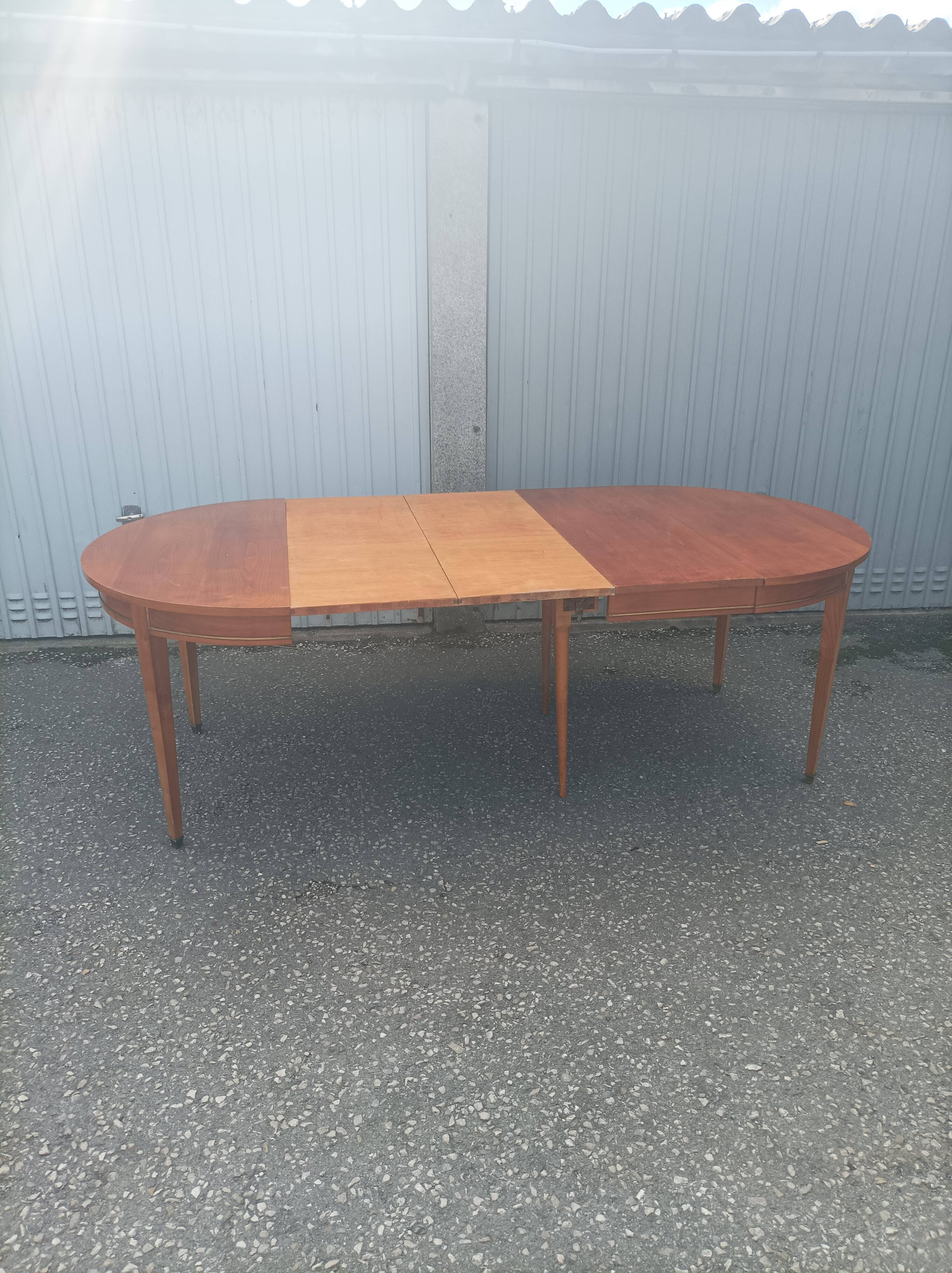 Old dining table wood brass vintage Scandinavian teak