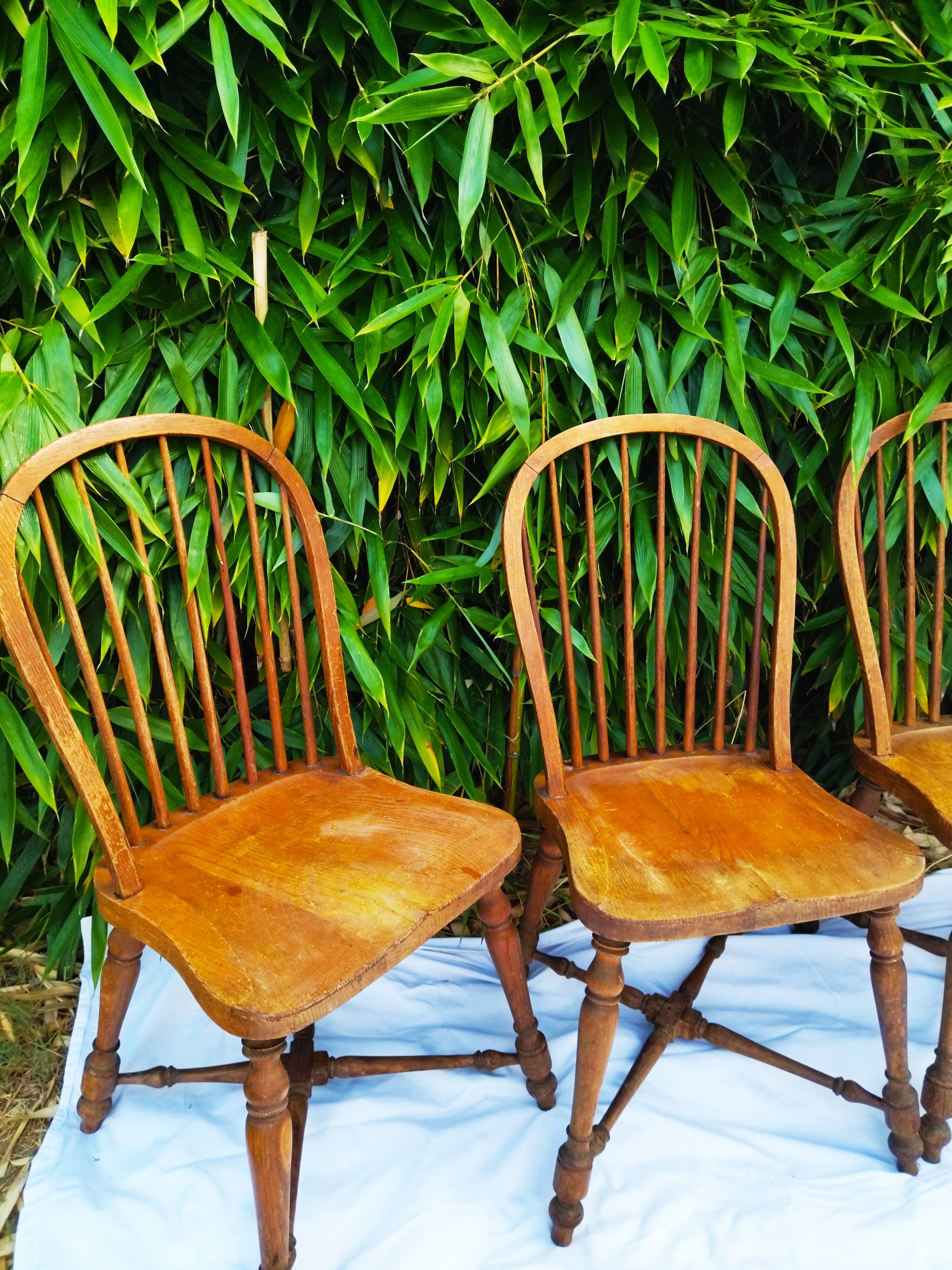 Solid wood chairs, vintage