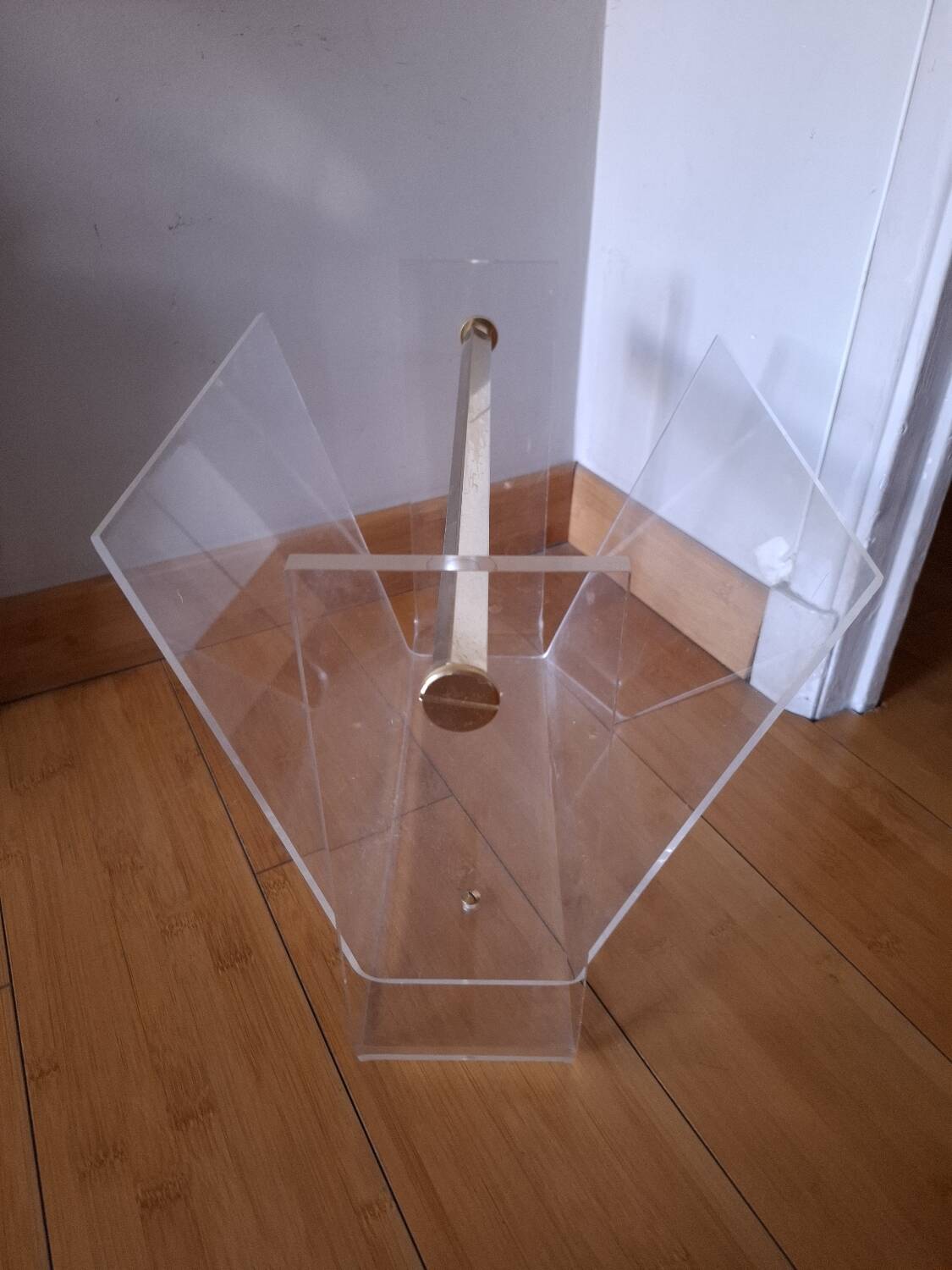 David Lange plexiglass magazine rack for Roche Bobois