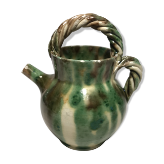 Former small vallauris green ceramic pitcher