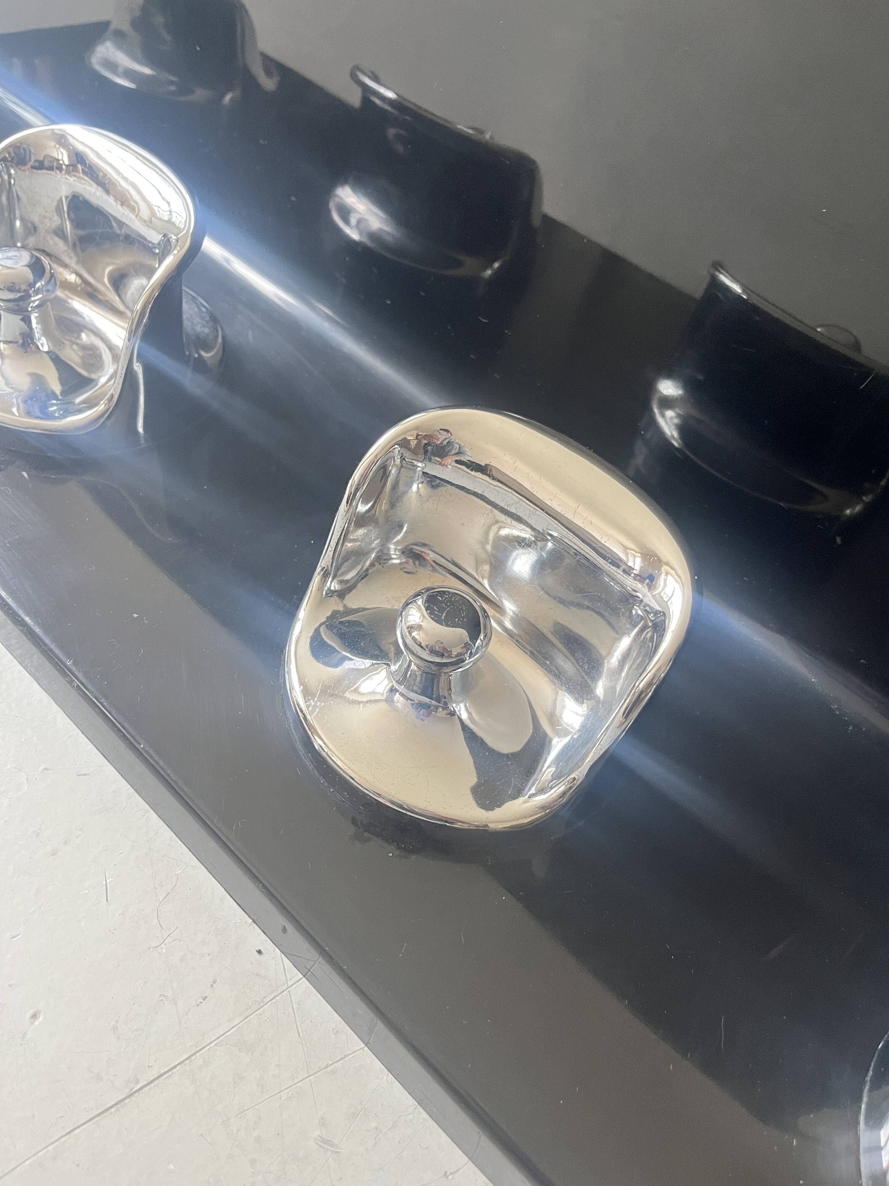 Black & chrome shelf / coat rack by Marcello Siard & Olaf Von Bohr for Kartell, design 1970