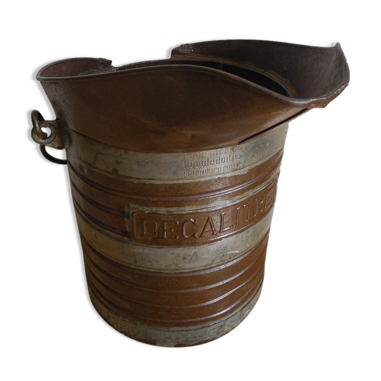 Seau lait décalitre mesure déco old milk bucket