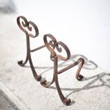Wrought iron fireplace andirons