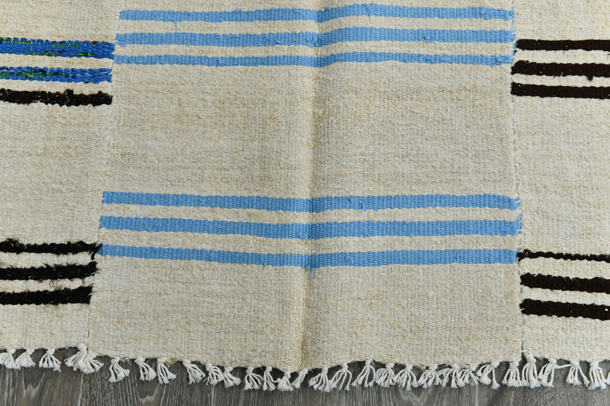 Tapis de chanvre vintage texturé neutre, 168x304cm