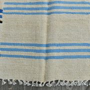 Tapis de chanvre vintage texturé neutre, 168x304cm