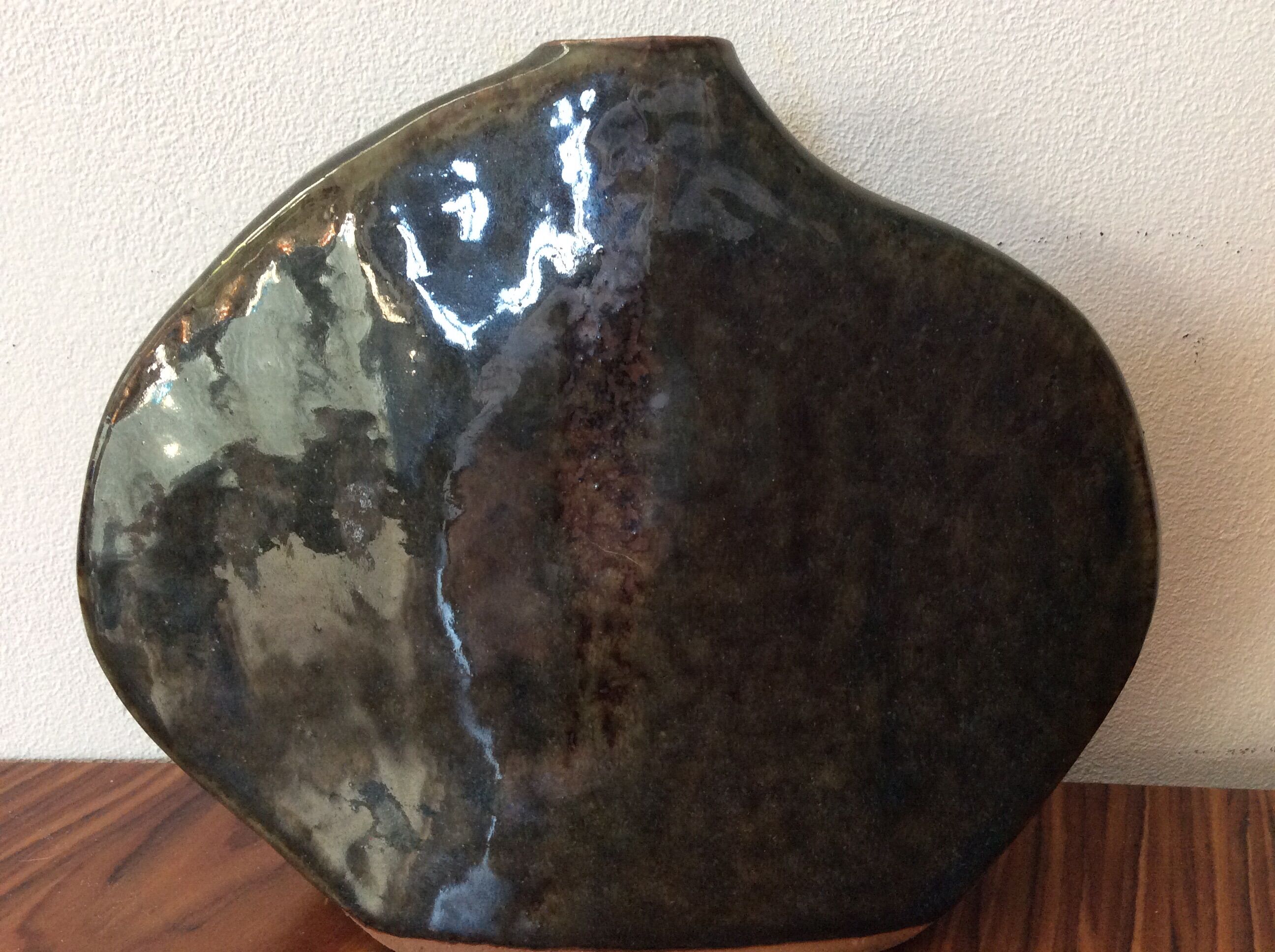 Very fine green blue vase vase stamped